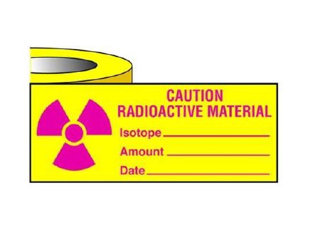 Picture of Pre-Printed Label Warning Label Yellow Tape Warning Radioactive Red Biohazard 1 X 500 InchSRA-1