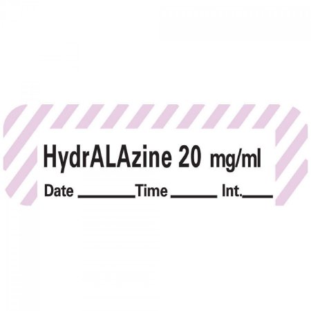Picture of Drug Label Anesthesia Label Tape HydrALAzine 20mg/mL Date_Time_Int Violet / White 1/2 X 1-1/2 InchANS-118D20