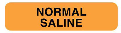 Picture of Drug Label UAL™ Anesthesia Label Normal Saline Orange 5/16 X 1-1/4 InchULAM141