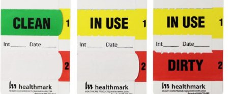 Picture of Pre-Printed Label Laboratory Use Green / Red / Yellow Clean In Use Black Lab / Specimen 2 X 3 InchHM-CID-613
