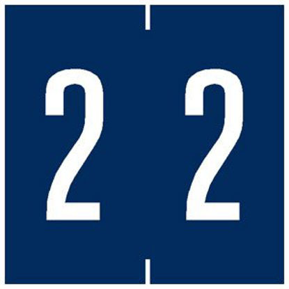 Picture of Pre-Printed Label Chart Tab Blue 2 | 2 White Numeric 1-7/8 Inch94902