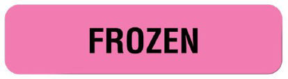 Picture of Pre-Printed Label UAL™ Laboratory Use Pink Paper FROZEN Black Temperature Control 5/16 X 1-1/4 InchULHT145