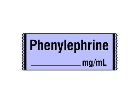 Picture of Drug Label Shamrock Anesthesia Label Phenylephrine_mg/mL Violet 1/2 X 1 InchSA-283