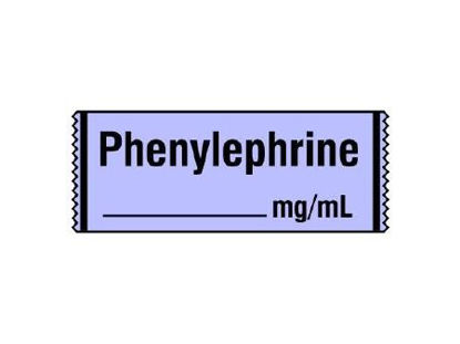Picture of Drug Label Shamrock Anesthesia Label Phenylephrine_mg/mL Violet 1/2 X 1 InchSA-283