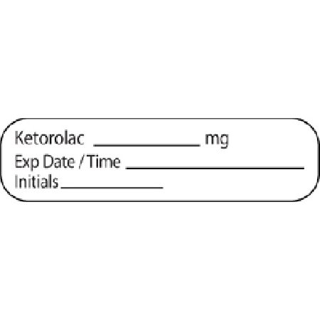 Picture of Drug Label MedVision® Anesthesia Label Ketorolac_mg Exp_Date/Time_ Int_ White 3/8 X 1-7/16 InchMV02SW2900P
