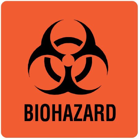 Picture of Pre-Printed Label Warning Label Red Paper BIOHAZARD Biohazard 3 X 3 InchULCL404