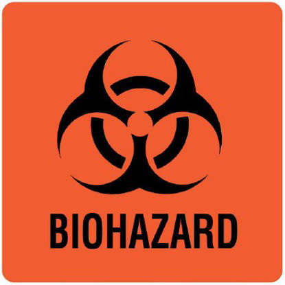 Picture of Pre-Printed Label Warning Label Red Paper BIOHAZARD Biohazard 3 X 3 InchULCL404