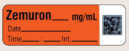 Picture of Drug Label Shamrock Anesthesia Label Zemuron_mg/mL Fluorescent Red 1/2 X 1 InchSA-2215