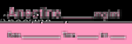 Picture of Drug Label Timemed Anesthesia Label Tape Anectine_mg/mL Date_Time_Int Red 1/2 X 1-1/2 InchAN-33