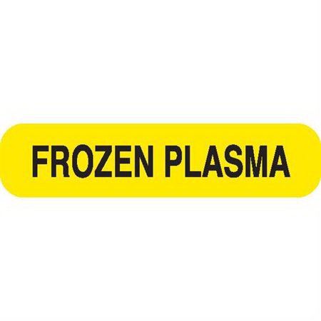 Picture of Pre-Printed Label Laboratory Use Yellow Paper FROZEN PLASMA Black Temperature Control 37-100 X 11-31/50 Inch6778