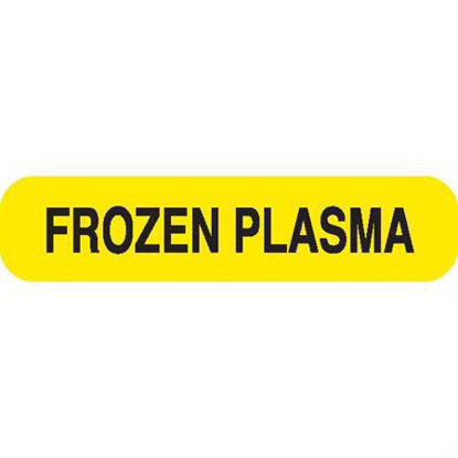 Picture of Pre-Printed Label Laboratory Use Yellow Paper FROZEN PLASMA Black Temperature Control 37-100 X 11-31/50 Inch6778