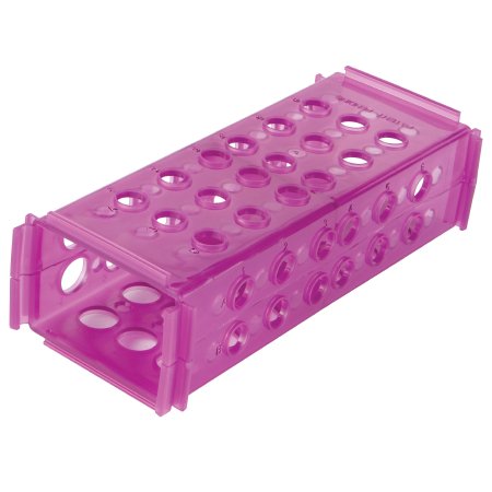 Picture of 4-Way Test Tube Rack 60 Place 13 X 75 mm / 13 X 100 mm / 16 X 100 mm / 16 X 125 mm / 17 X 120 mm Purple 2-4/5 X 3-4/5 X 9-1/8 Inch120685