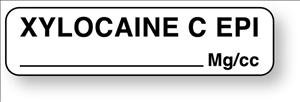 Picture of Drug Label UAL™ Anesthesia Label Xylocaine EPI mg/cc White 5/16 X 1-1/4 InchULAM721