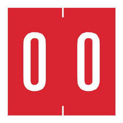Picture of Pre-Printed Label Chart Tab Red 00 Red Numeric 1-7/8 X 1-7/8 Inch94900