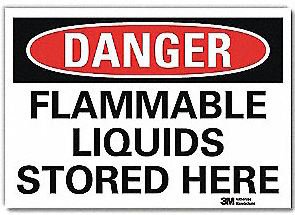 Picture of Wall Sign Caution Danger Flammable Liquids Stored Here34MV34