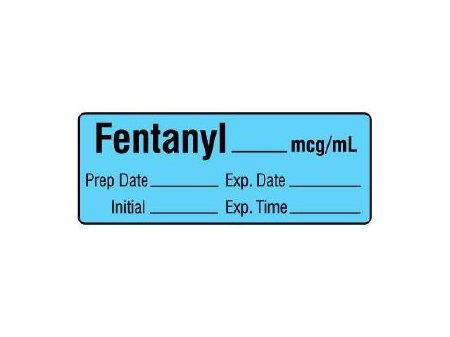 Picture of Drug Label Shamrock Anesthesia Label FENTANYL _____ mcg / mL / Prep Date _____ Exp. Date _____ / Initial _____ Exp. Time _____ Blue 1/2 X 1 InchSA-2413-EXP-PRE