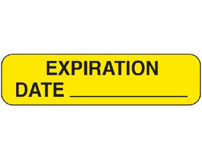 Picture of Pre-Printed Label Shamrock Communication Fill In Yellow Vac EXPIRATION / DATE _____ Black Quality Control Label 3/4 X 1-1/2 InchUPCR-1323