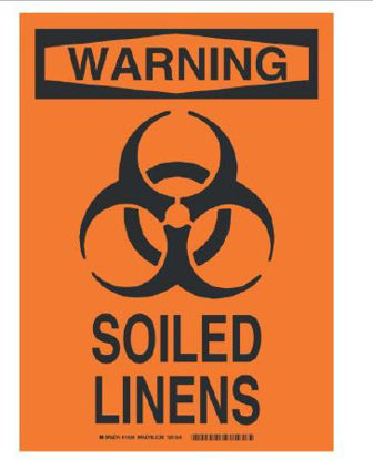 Picture of Door Sign Caution Brady™ Warning Soiled Linens19106747