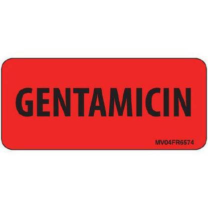 Picture of Drug Label MedVision® Anesthesia Label Gentamicin Red 1 X 2-1/4 InchMV04FR6574