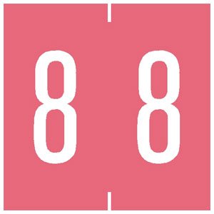 Picture of Pre-Printed Label Chart Tab Pink 8 | 8 White Numeric 1-7/8 Inch94908