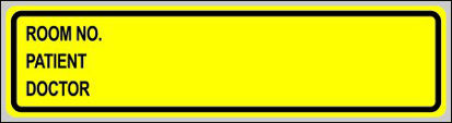 Picture of Pre-Printed Label Pro-File Communication Fill In Yellow Paper Room no. Patient_Doctor_ Black Patient Information 1/3/8 X 5-3/8 InchNPF-2286-2