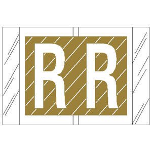 Picture of Pre-Printed Label COL'R'TAB® Chart Tab Gold R|R Black Alpha Series 1 X 1-1/2 Inch82018