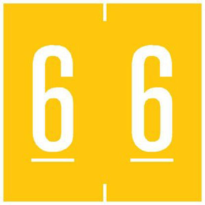 Picture of Pre-Printed Label Chart Tab Yellow 6 | 6 White Numeric 1-7/8 Inch94906