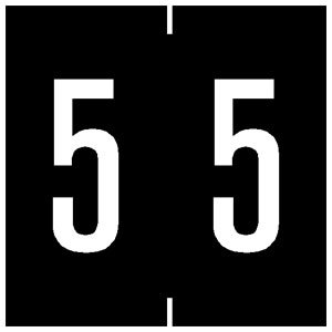 Picture of Pre-Printed Label Chart Tab Black 5 | 5 White Numeric 1-7/8 Inch94905