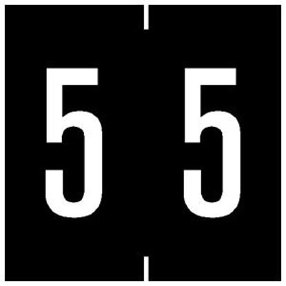 Picture of Pre-Printed Label Chart Tab Black 5 | 5 White Numeric 1-7/8 Inch94905