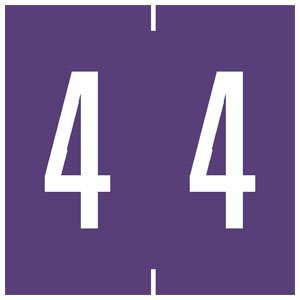 Picture of Pre-Printed Label Chart Tab Purple 4 | 4 White Numeric 1-7/8 Inch94904