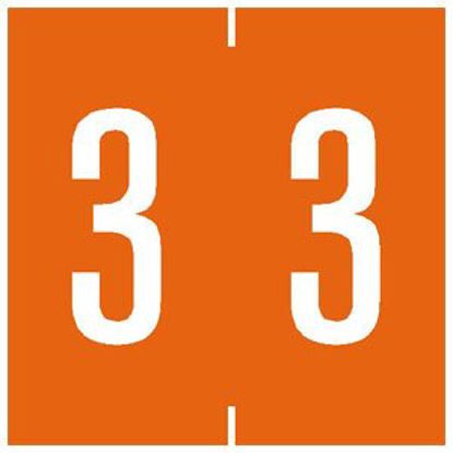 Picture of Pre-Printed Label Chart Tab Orange 3 | 3 White Numeric 1-7/8 Inch94903