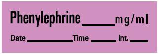 Picture of Drug Label PDC® Anesthesia Label Phenylephrine_mg/mL Date_Time_Int._ Violet 1/2 x 1-1/2 InchLAN-81