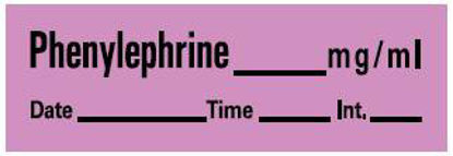 Picture of Drug Label PDC® Anesthesia Label Phenylephrine_mg/mL Date_Time_Int._ Violet 1/2 x 1-1/2 InchLAN-81