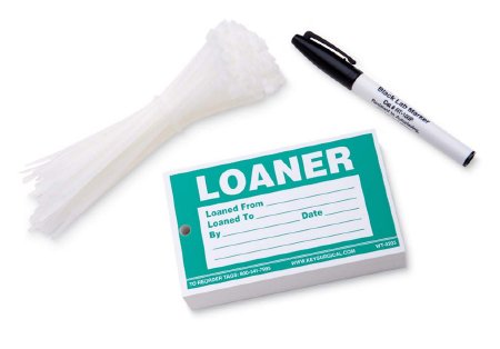 Picture of Pre-Printed Label WRITE-ON TAG® Communication Fill In Green Paper LOANER / Loaned From _____ Loaned To ______ By ___ Date _____ ______________ White Quality Control Label 3 X 5 InchWT-0203
