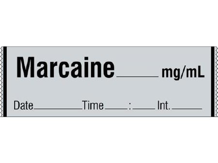Picture of Drug Label Shamrock Anesthesia Label MARCAINE _____ mg / mL / Date _____ Time _____ Int. _____ Gray 1/2 X 1 InchSA-3001-DTI-PRE