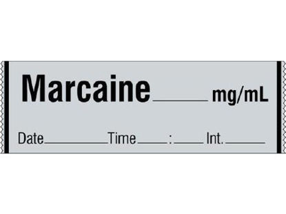 Picture of Drug Label Shamrock Anesthesia Label MARCAINE _____ mg / mL / Date _____ Time _____ Int. _____ Gray 1/2 X 1 InchSA-3001-DTI-PRE