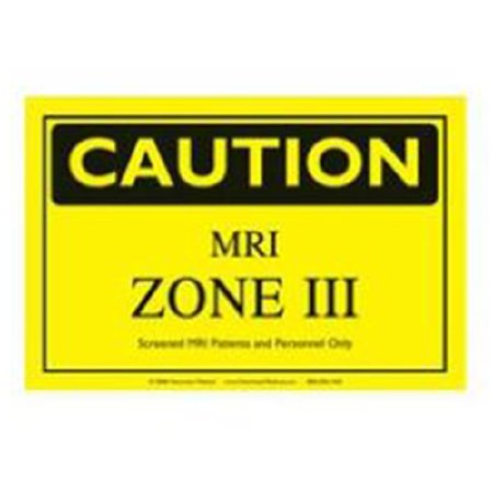 Picture of Wall Sign Safety Caution MRI Zone IIIZONE3