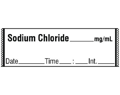 Picture of Drug Label Shamrock Anesthesia Label SODIUM CHLORIDE _____ mg / mL / Date _____ Time _____ Int. _____ White 1/2 X 1 InchSA-3240-DTI