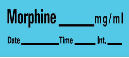 Picture of Drug Label Barkley® Anesthesia Label Morphine_mg/mL Date_Time_Int._ Blue 1/2 X 1-1/2 InchLAN-13