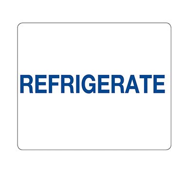 Picture of Pre-Printed Label Indeed Auxiliary Label White Paper REFRIGERATE Blue Temperature Control 3/8 X 1-5/8 Inch2960