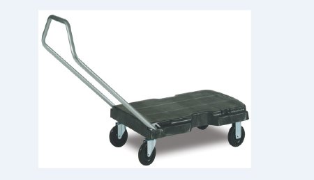 Picture of Triple Trolley Dolly Rubbermaid® 2 Fixed / 2 Swivel Casters 500 lbs. With Handle Plastic / FoamRCP4401BLA