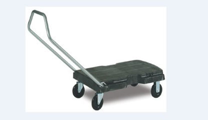 Picture of Triple Trolley Dolly Rubbermaid® 2 Fixed / 2 Swivel Casters 500 lbs. With Handle Plastic / FoamRCP4401BLA