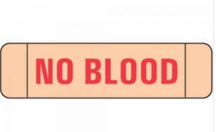 Picture of Pre-Printed Label PDC® Laboratory Use Pink Paper No Blood Red Lab / Specimen 3/8 X 1 X 1-1/2 InchN-3506