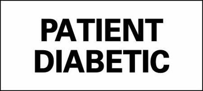 Picture of Pre-Printed Label Timemed Instructional Label White Fluorescent Paper Patient Diabetic Black Patient Information 1 X 2-1/4 InchN-15