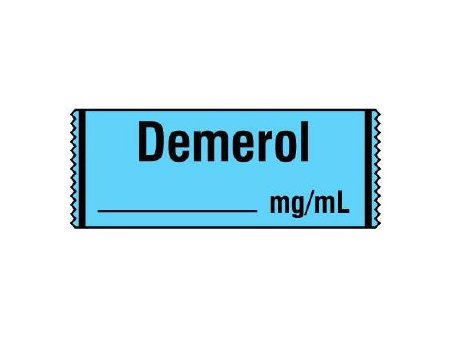 Picture of Drug Label Shamrock Anesthesia Label DEMEROL / _____ mg / mL Blue 1/2 X 1 InchSA-248