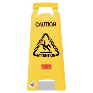 Picture of Floor Sign Caution Rubbermaid® Caution w/ Falling SymbolRCP611200YW