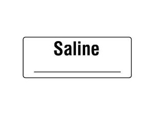 Picture of Drug Label Shamrock Anesthesia Label SALINE _____ White 1/2 X 1 InchSA-3217-PRE
