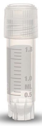 Picture of Cryovial® Cryogenic Tube Round Bottom Plain 12.5 X 47 mm 2 mL Without Color Coding Screw Cap Polypropylene TubeT309-2A