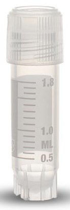 Picture of Cryovial® Cryogenic Tube Round Bottom Plain 12.5 X 47 mm 2 mL Without Color Coding Screw Cap Polypropylene TubeT309-2A