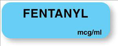 Picture of Drug Label UAL™ Anesthesia Label Fentanyl mcg_mL Blue 1/2 X 1-1/2 InchULAM230